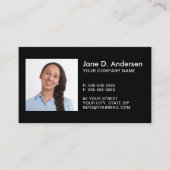 ロゴカスタムとフォトブラックのモダンプロフェッショナル 名刺 (正面)