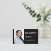 ロゴカスタムとフォトモダンプロフェッショナルブラック 名刺 (スタンド正面)