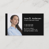 ロゴカスタムとフォトモダンプロフェッショナルブラック 名刺 (正面)