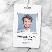 ロゴカスタムと写真白人従業員名のタイトルid バッジ