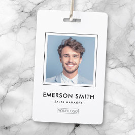 ロゴカスタムと写真白人従業員名のタイトルid バッジ