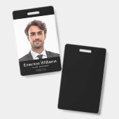 ロゴカスタムと写真黒人従業員名id バッジ (正面＆裏面)