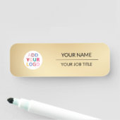 ロゴカスタムと名前を付けた従業員名タグ 名札 (インサイチュ)