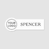 ロゴカスタムと名前ビジネス従業員の任意の色 名札 (正面)