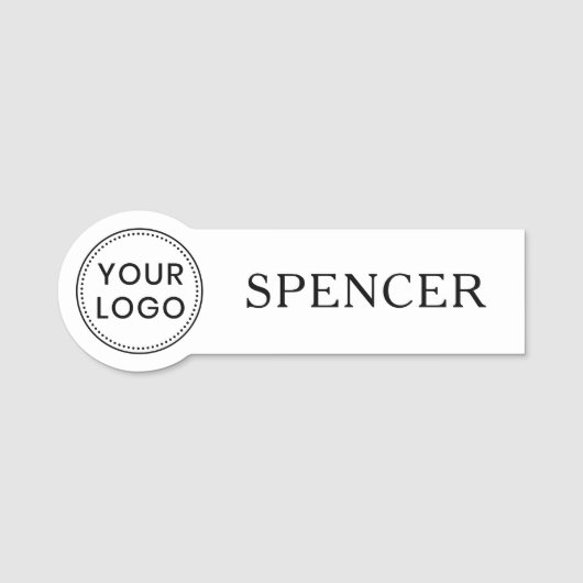 ロゴカスタムと名前ビジネス従業員の任意の色 名札 (正面)