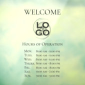 ロゴカスタムと営業時間を記載した会社サイン ウィンドウサイン (シート3)