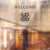 ロゴカスタムと営業時間を記載した会社サイン ウィンドウサイン (シート2)