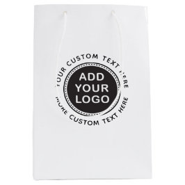 ロゴカスタムと文字のショッピング ミディアムペーパーバッグ