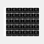 ロゴカスタムと文字の正方形の黒い布の衣類 ラベル (シート)