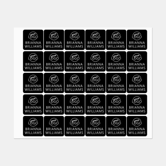 ロゴカスタムと文字の正方形の黒い布の衣類 ラベル (シート)