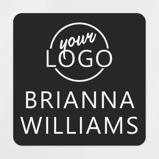 ロゴカスタムと文字の正方形の黒い布の衣類 ラベル (デザイン2)