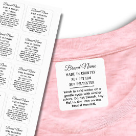 ロゴカスタムと文字の正方形の黒い布の衣類 ラベル