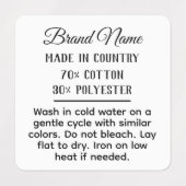 ロゴカスタムと文字の正方形の黒い布の衣類 ラベル (デザイン1)