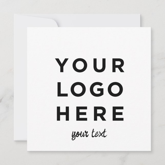 ロゴカスタムと文字スクリプトの四角い招待状 (正面)