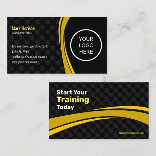 ロゴカスタムと文字パーソナルトレーナー 名刺 (正面/裏面)