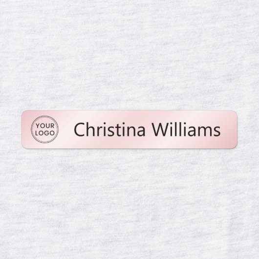 ロゴカスタムと文字ピンクのグラデーション生地の服 ラベル (デザイン1)