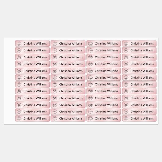 ロゴカスタムと文字ピンクのグラデーション生地の服 ラベル (シート)