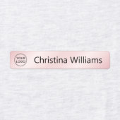 ロゴカスタムと文字ピンクのグラデーション生地の服 ラベル (デザイン2)