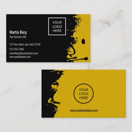 ロゴカスタムと文字フィットネスパーソナルトレーナー 名刺 (正面/裏面)