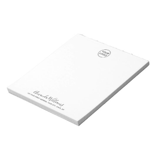 ロゴカスタムと文字名会社の住所 ノートパッド (回転)