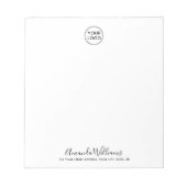 ロゴカスタムと文字名会社の住所 ノートパッド (正面)