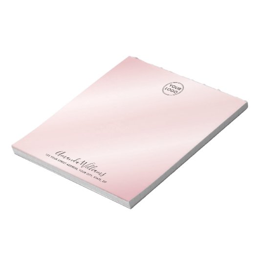 ロゴカスタムと文字名会社アドレスpink ノートパッド (回転)
