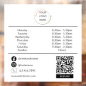 ロゴカスタムとQRが付いた営業時間枠 ウィンドウサイン (シート2)