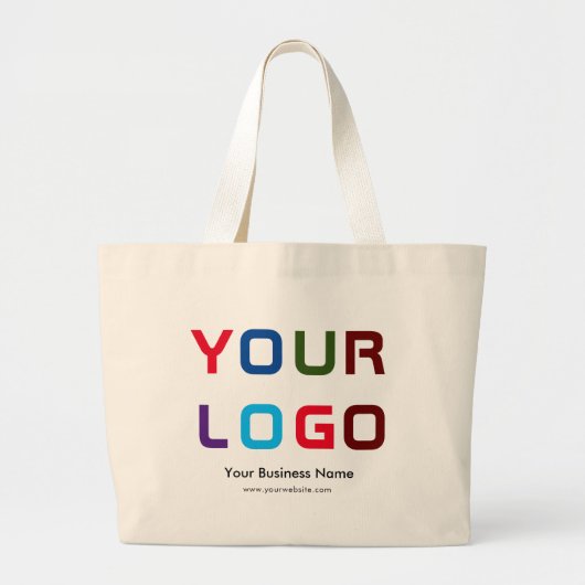 ロゴカスタムなしの大きなコットントートバッグ ラージトートバッグ (正面)