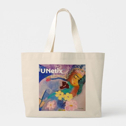 ロゴカスタムなしの大きなコットントートバッグ ラージトートバッグ (裏面)