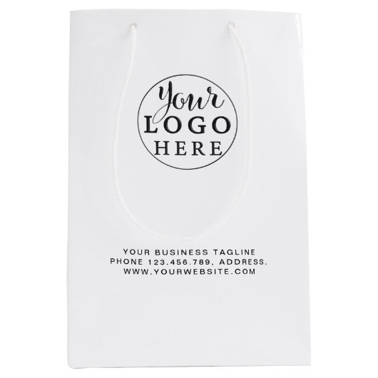 ロゴカスタムなしの紙バッグ ミディアムペーパーバッグ (正面)