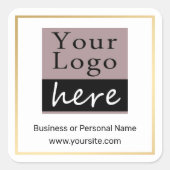 ロゴカスタムのフェイク金ゴールド縁ど スクエアシール (正面)