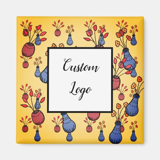 ロゴカスタムの四角い磁石、ロゴの交換 マグネット (正面)