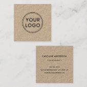 ロゴカスタムの粗野なクラフトスクエアプロフェッショナル スクエア名刺 (正面/裏面)