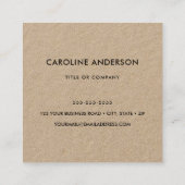 ロゴカスタムの粗野なクラフトスクエアプロフェッショナル スクエア名刺 (裏面)