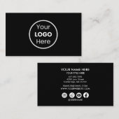 ロゴカスタムの追加サークルプロフェッショナル黒 名刺 (正面/裏面)
