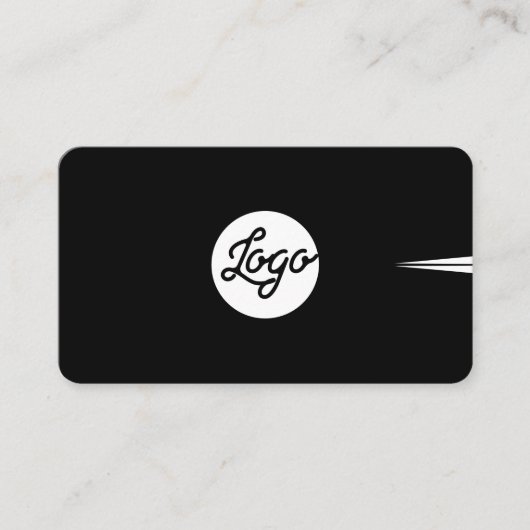 ロゴカスタムの追加サークルプロフェッショナル黒 名刺 (正面)