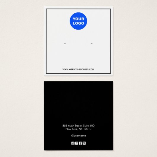 ロゴカスタムの追加白黒イヤリングディスプレイ (正面&裏面)