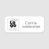 ロゴカスタムの黒のスタッフ名タグ 名札 (正面)