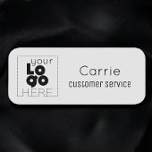 ロゴカスタムの黒のスタッフ名タグ 名札