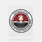 ロゴカスタムをここにイメージのビジネス アクリルサイン (正面)