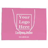 ロゴカスタムをピンクで表示 ラージペーパーバッグ (裏面)