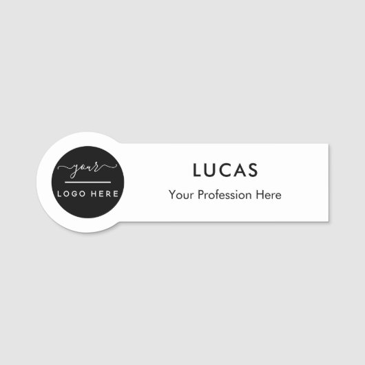 ロゴカスタムを付けたビジネススタッフ 名札 (正面)