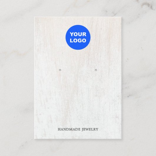 ロゴカスタムを追加するホワイトウッドイヤリングディスプレイ 名刺 (正面)