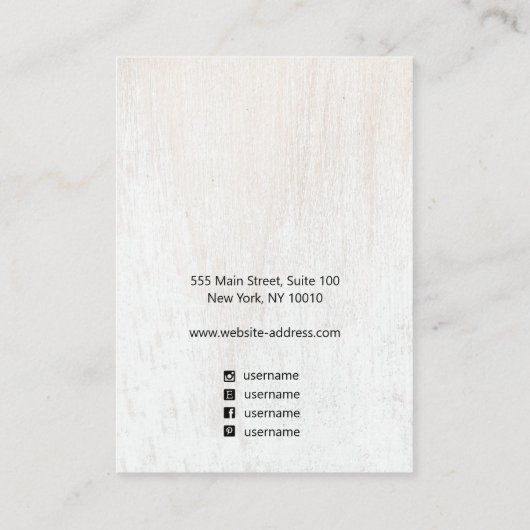 ロゴカスタムを追加するホワイトウッドイヤリングディスプレイ 名刺 (裏面)