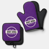 ロゴカスタムを追加 鍋つかみ&鍋敷きセット (正面/裏面)