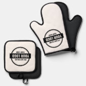 ロゴカスタムを追加 鍋つかみ&鍋敷きセット (正面/裏面)