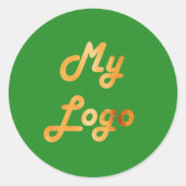 ロゴカスタムイメージビジネスフォレスト緑 ラウンドシール (正面)