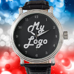 ロゴカスタムイメージビジネスブラック 腕時計<br><div class="desc">このウォッチに独自のビジネスロゴを追加する。黒の背景。ビジネスやブランドのプロモーションに最適。ホワイトクロックの顔番号を小さくするこの時計は、より多くの数で私たちの店でも利用可能である。</div>
