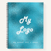 ロゴカスタムイメージビジネスブルー ノートブック (正面)
