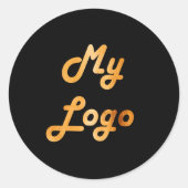 ロゴカスタムイメージビジネス黒金ゴールド ラウンドシール (正面)